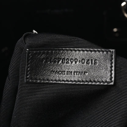 Saint Laurent Calfskin Embossed Python Small Sac De Jour Black