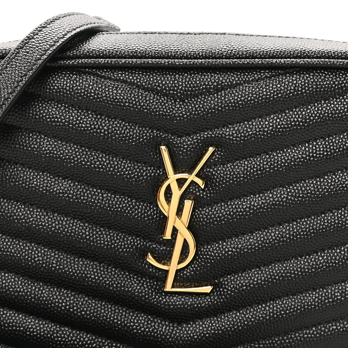 Saint Laurent Grain De Poudre Matelasse Monogram Mini Lou Camera Bag Black