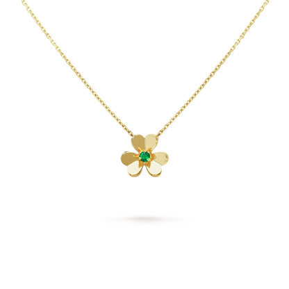 18K Yellow Gold Emerald VCA Frivole Mini Pendant