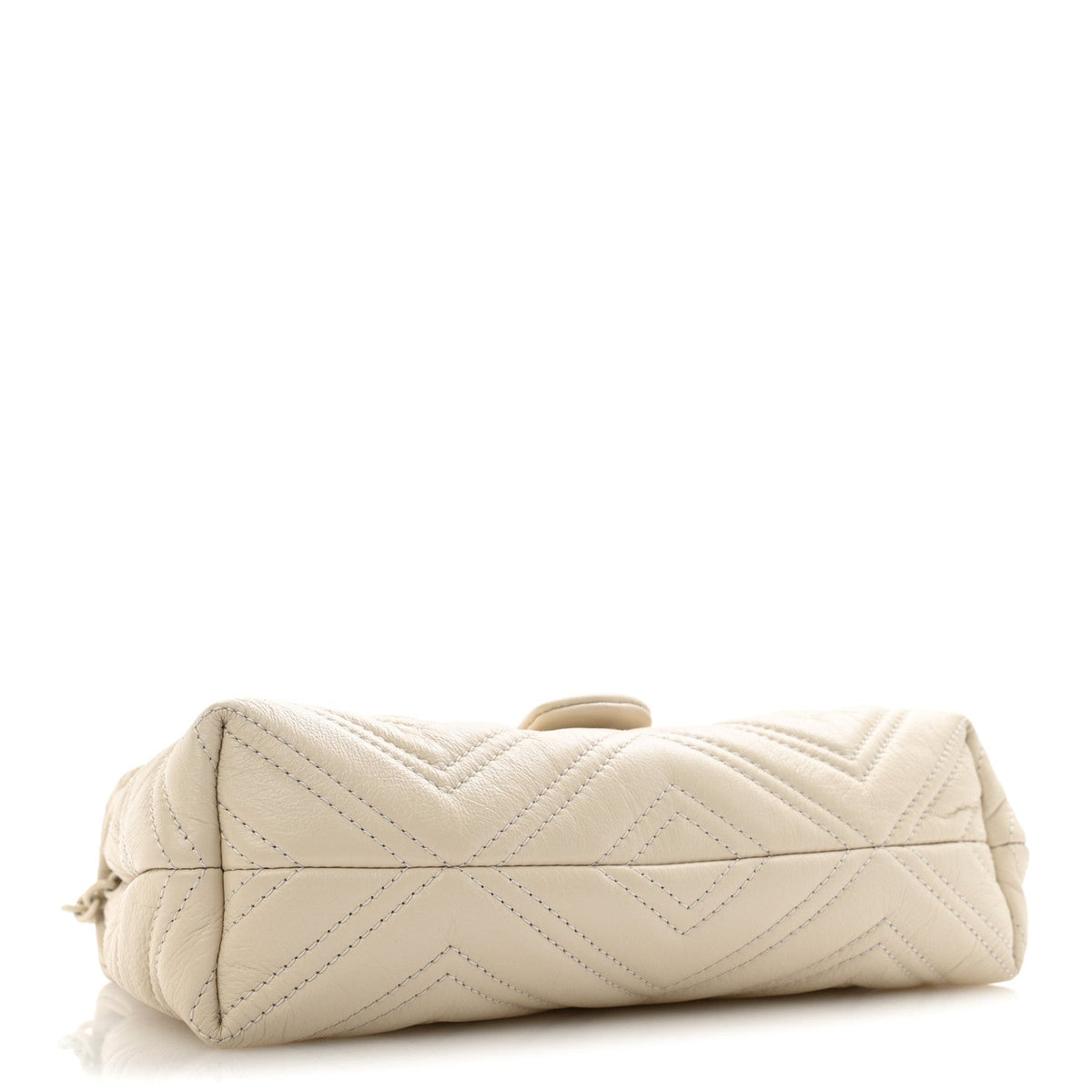 Gucci Calfskin Monochrome Small GG Marmont Shoulder Bag Ivory