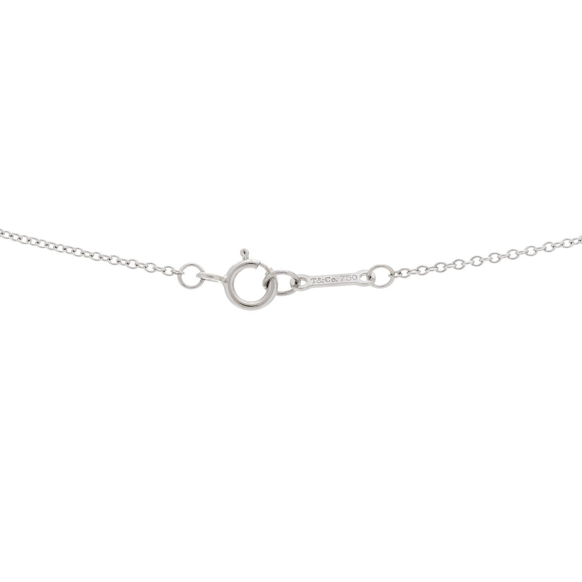 Tiffany 18K White Gold Diamond Cut Out Heart Pendant Necklace