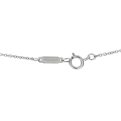 Tiffany Platinum Diamond Fleur de Lis Key Bar Pendant Necklace