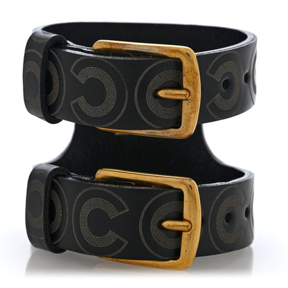 Chanel Calfskin Coco Double Buckle Bracelet Black