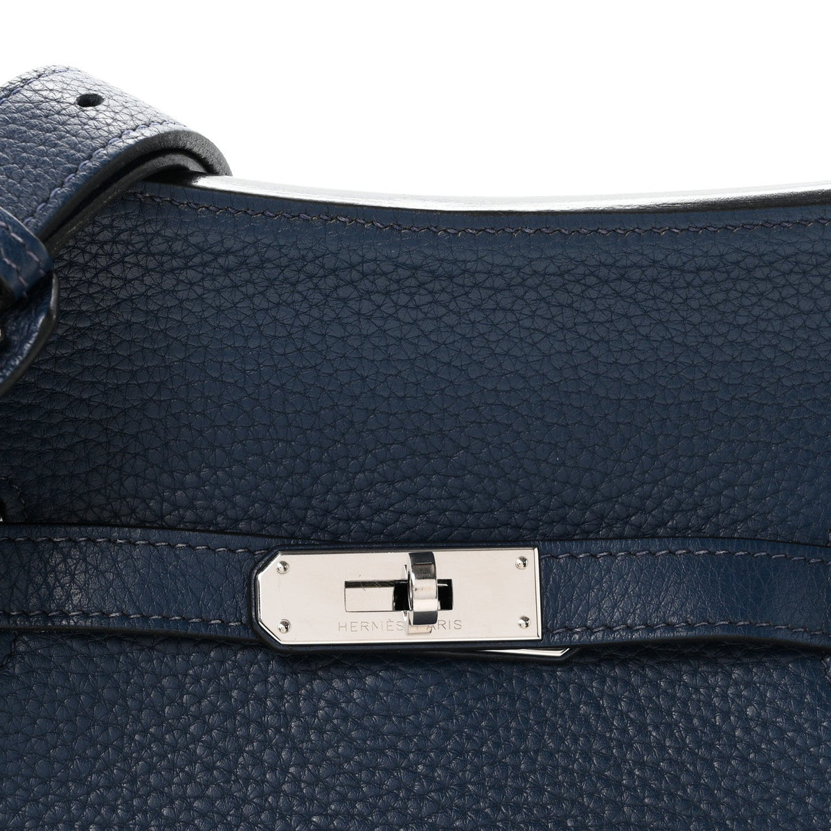Hermes Taurillon Clemence Jypsiere 28 Messenger Bag Bleu De Malte