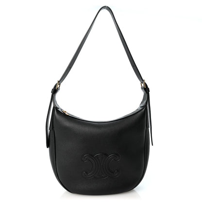 Celine Supple Calfskin Cuir Triomphe Small Heloise Shoulder Bag Black