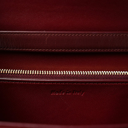 Celine Box Calfskin Medium Classic Box Flap Bag Burgundy