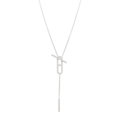 Hermès 18K White Gold Diamond PM Ever Chaîne d'Ancre Necklace