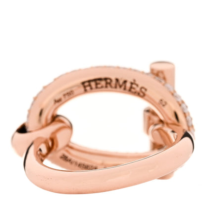 Hermes 18K Rose Gold Diamond Adage Ring 52 6
