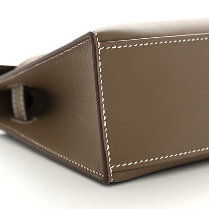 Hermès Swift Kelly Pochette Clutch Etoupe