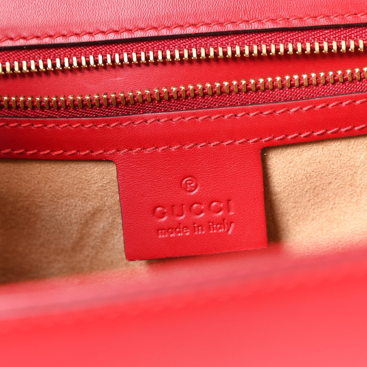 Gucci Calfskin Medium Sylvie Top Handle Bag Hibiscus Red 1984108