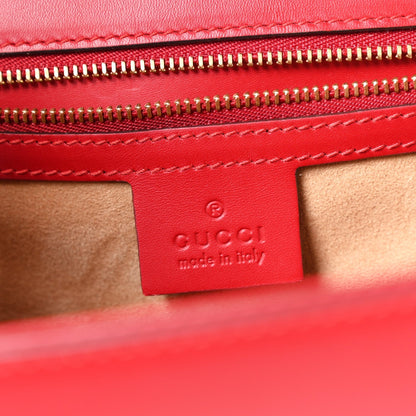 Gucci Calfskin Medium Sylvie Top Handle Bag Hibiscus Red 1984108