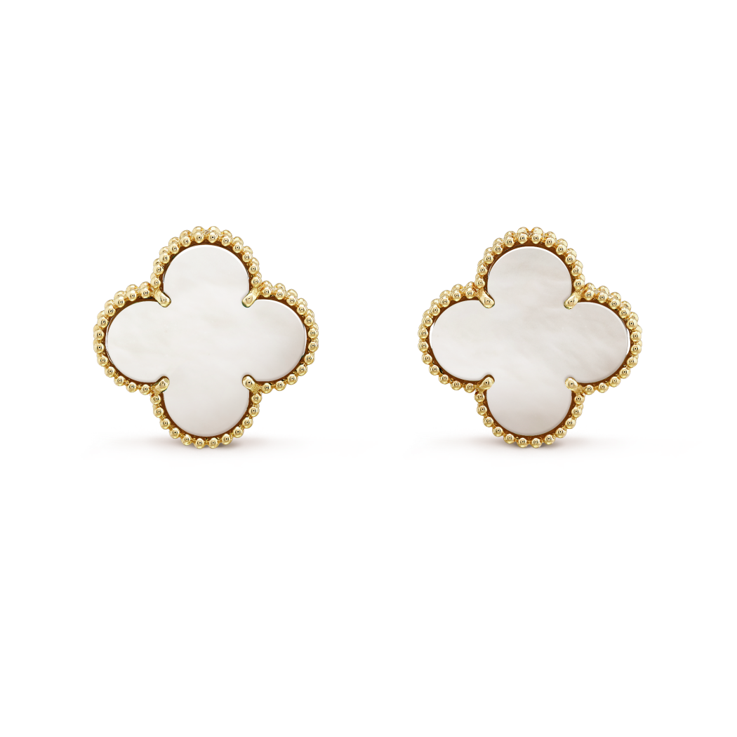 18K Yellow Gold MOP VCA Magic Alhambra Earrings