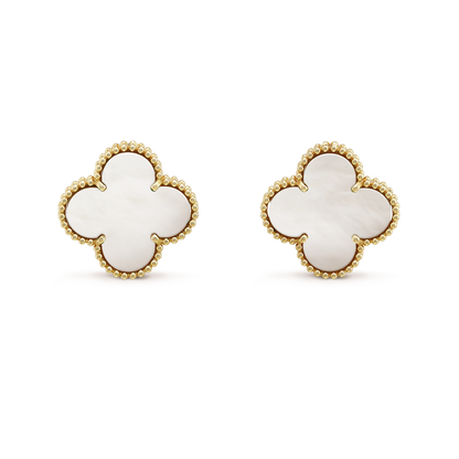 18K Yellow Gold MOP VCA Magic Alhambra Earrings