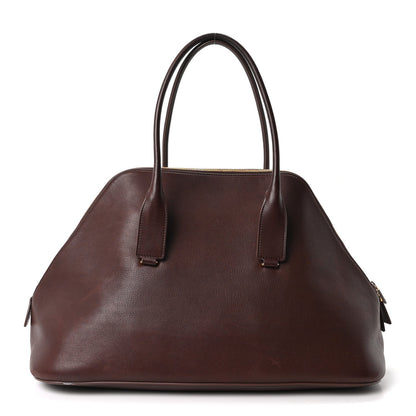 The Row Polished Saddle Calfskin Large Devon Bag Burgundy 1944229