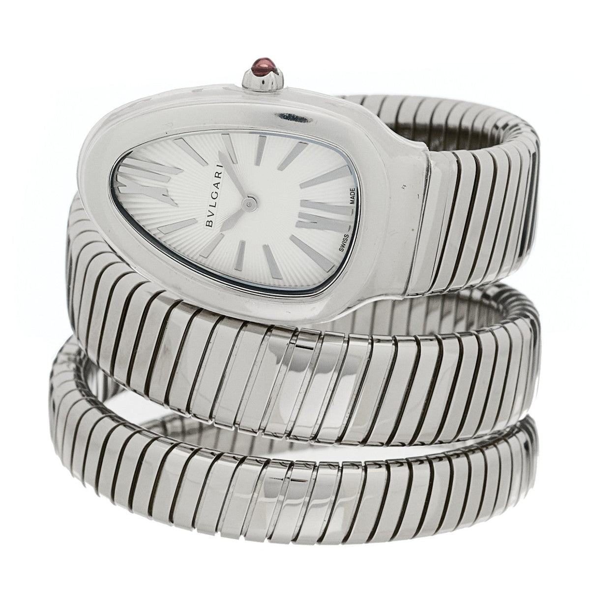 Bulgari Stainless Steel 35mm Serpenti Tubogas Double Spiral Quartz Watch