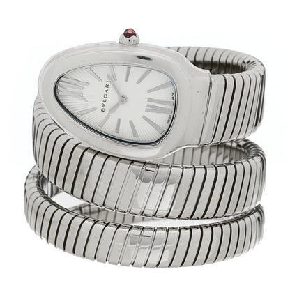 Bulgari Stainless Steel 35mm Serpenti Tubogas Double Spiral Quartz Watch