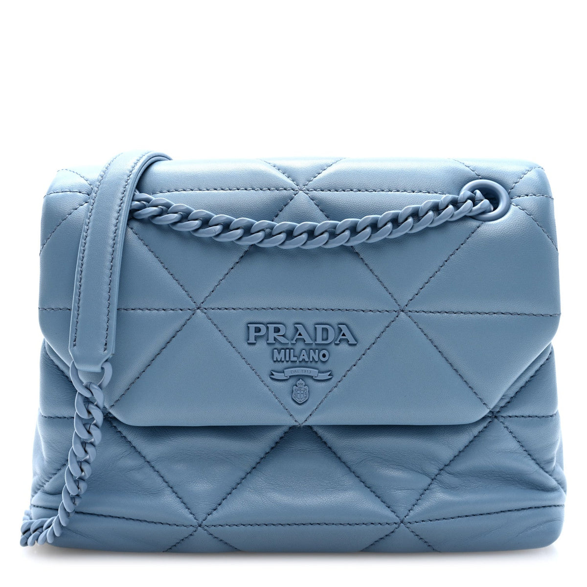 Prada Nappa Triangle Stitched Small Spectrum Bag Astrale