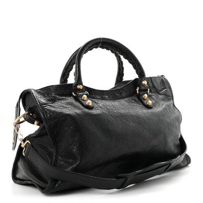 Balenciaga Agneau Giant 12 Gold Hardware City Black