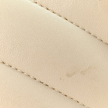 Saint Laurent Lambskin Chevron Quilted Mini LouLou Crema Soft