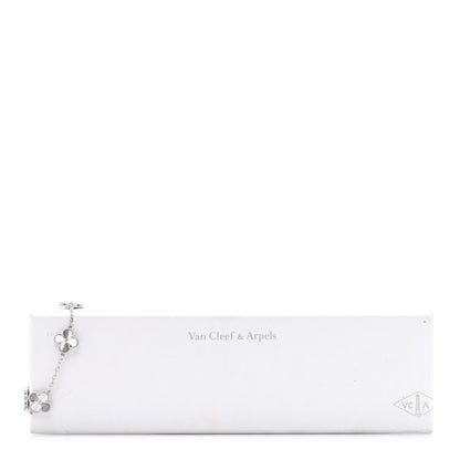 Van Cleef & Arpels 18K White Gold 5 Motifs Guilloche Vintage Alhambra Bracelet