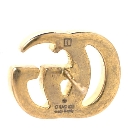 Gucci Metal Pearl Double G Drop Earrings Gold