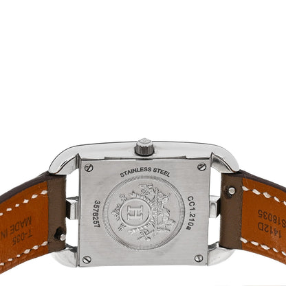 Hermes Stainless Steel Diamond Mother of Pearl Women's 23mm Cape Cod Watch Etoupe