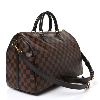 Louis Vuitton Damier Ebene Speedy Bandouliere 35 Brown
