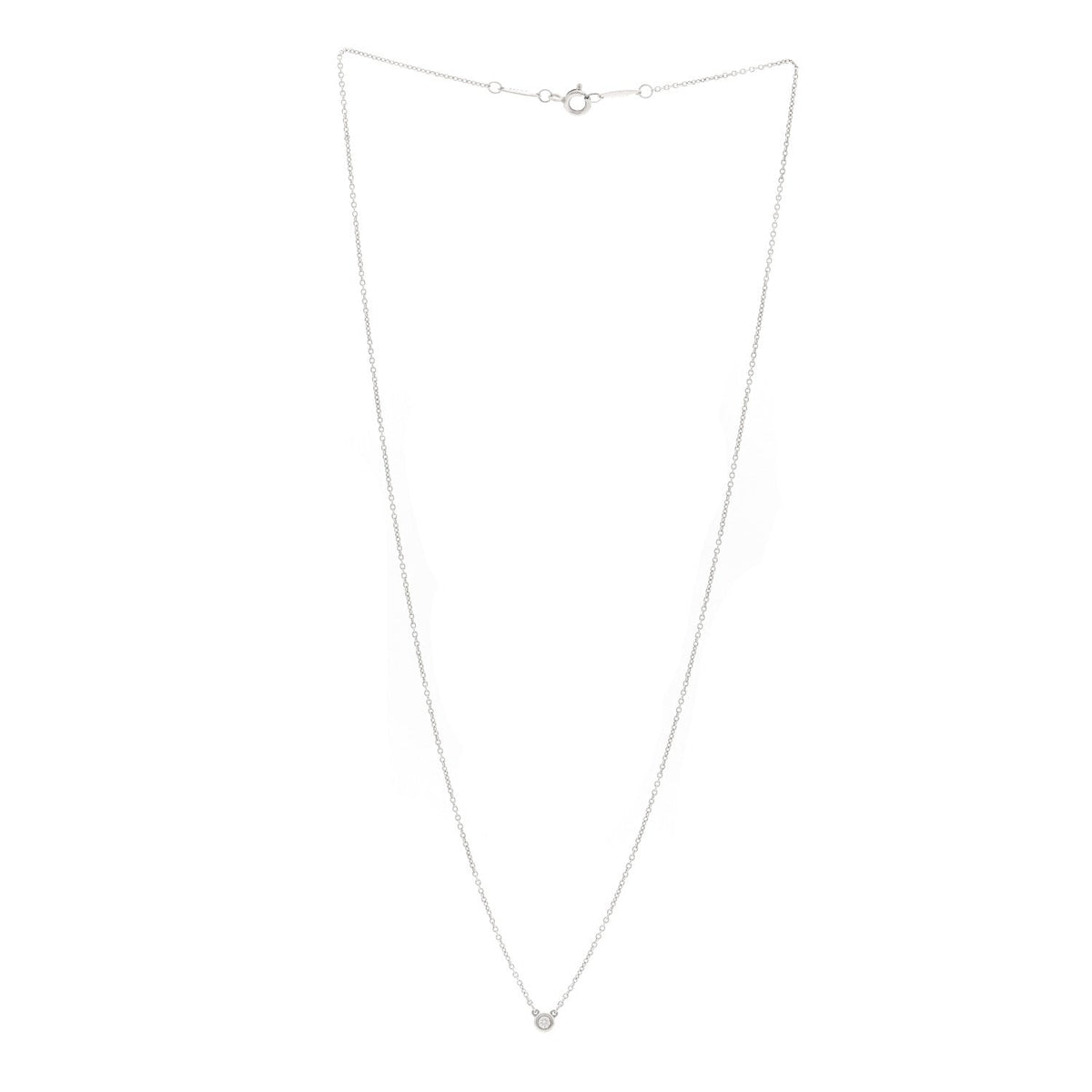 Tiffany Sterling Silver Elsa Peretti Diamonds by the Yard Pendant Necklace