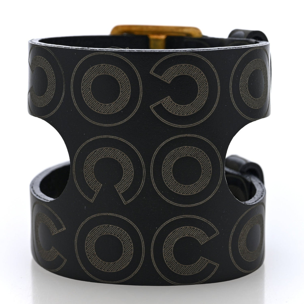 Chanel Calfskin Coco Double Buckle Bracelet Black