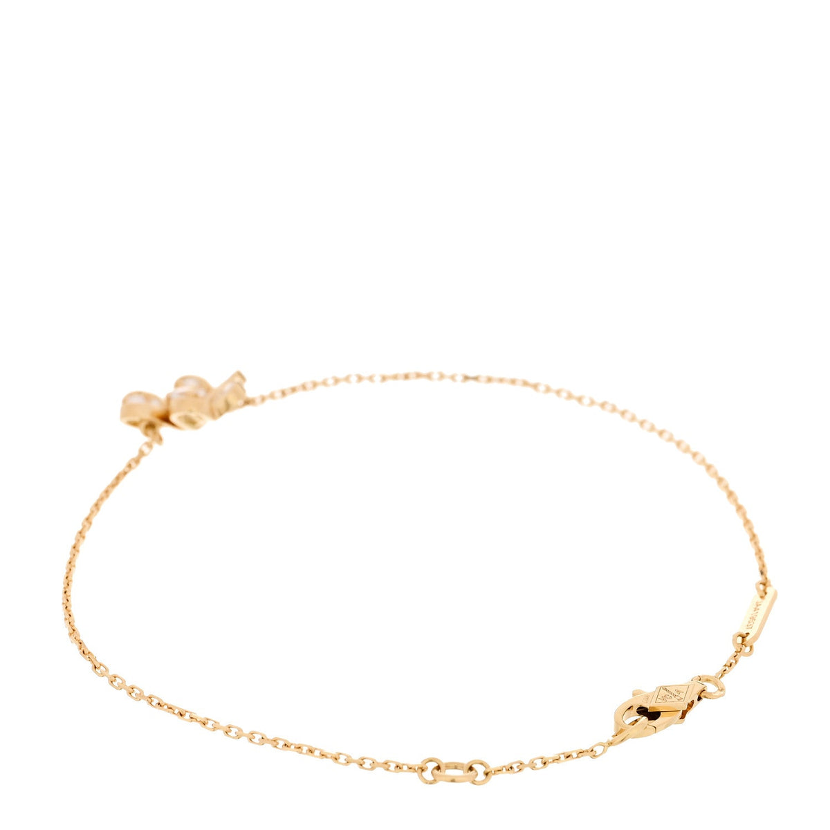 Van Cleef & Arpels 18K Yellow Gold Diamond Mini Frivole Pave Bracelet