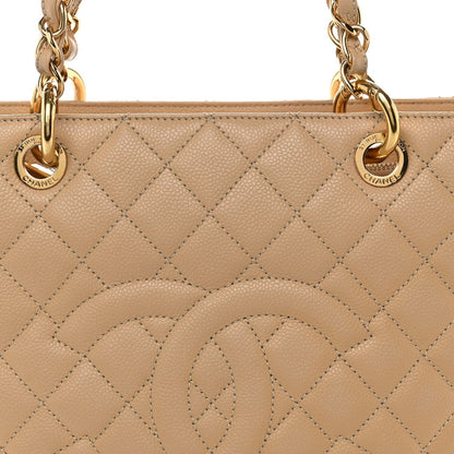 Chanel Caviar Quilted Grand Shopping Tote GST Beige
