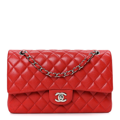 Chanel Caviar Quilted Medium Double Flap Red