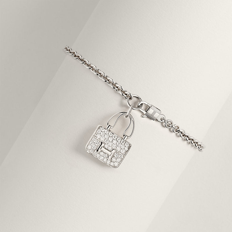 18K Gold Diamond Hermes Amulettes Constance Bracelet