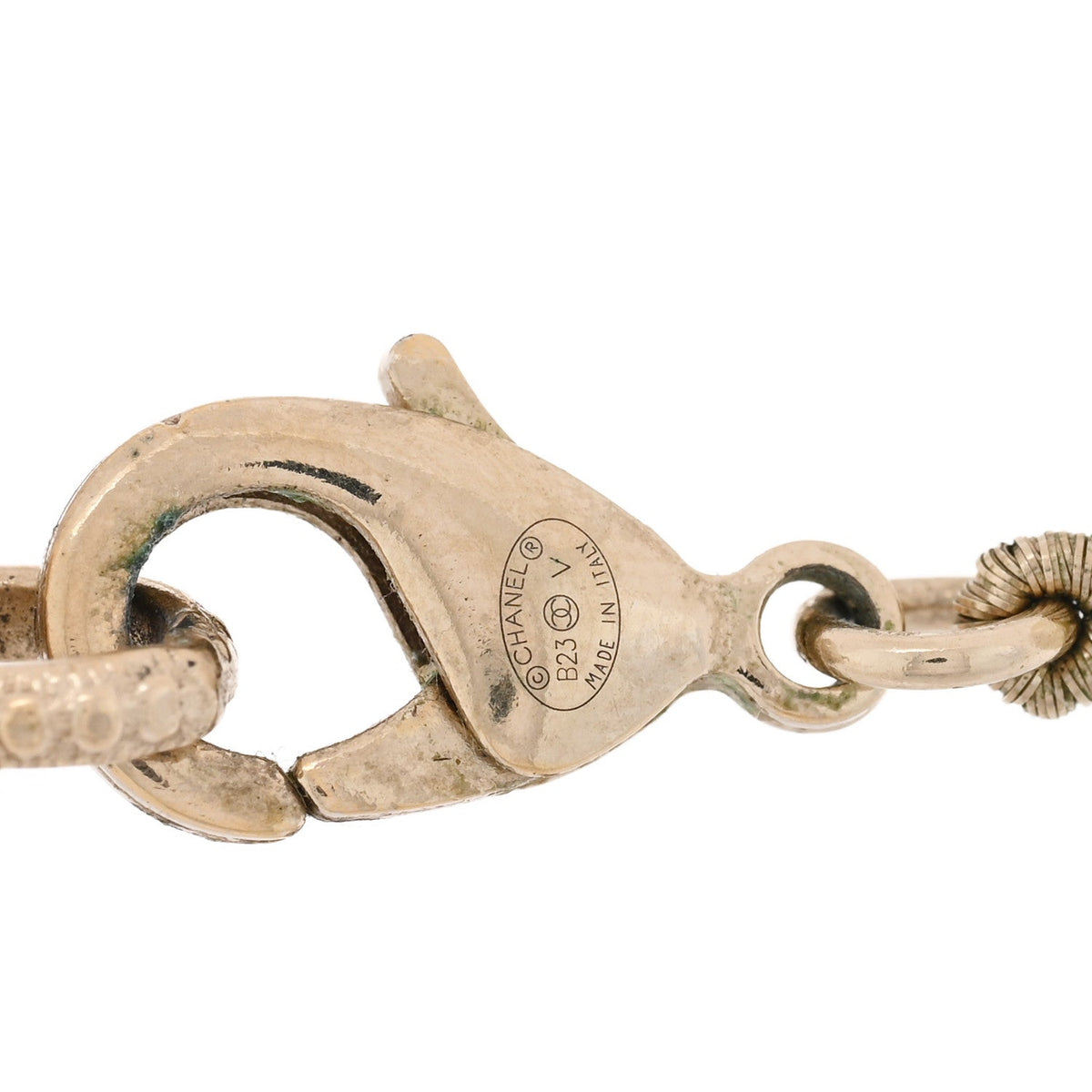 Chanel Graduated Pearl Crystal CC Bracelet Gold