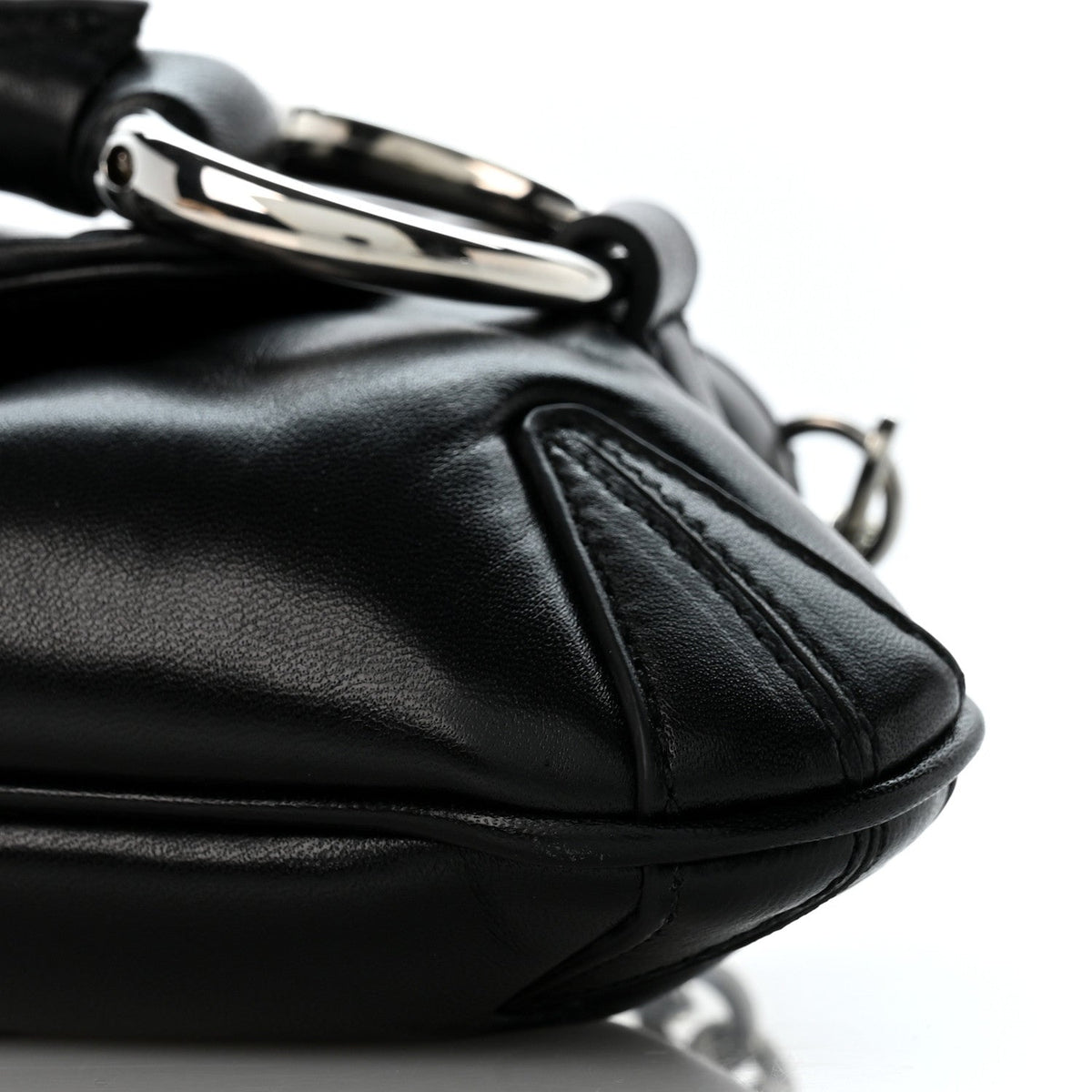 Gucci Nappa Matelasse Small Maxi Horsebit Shoulder Bag Black
