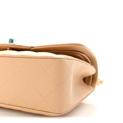 Chanel Caviar Quilted Small Double Flap Beige