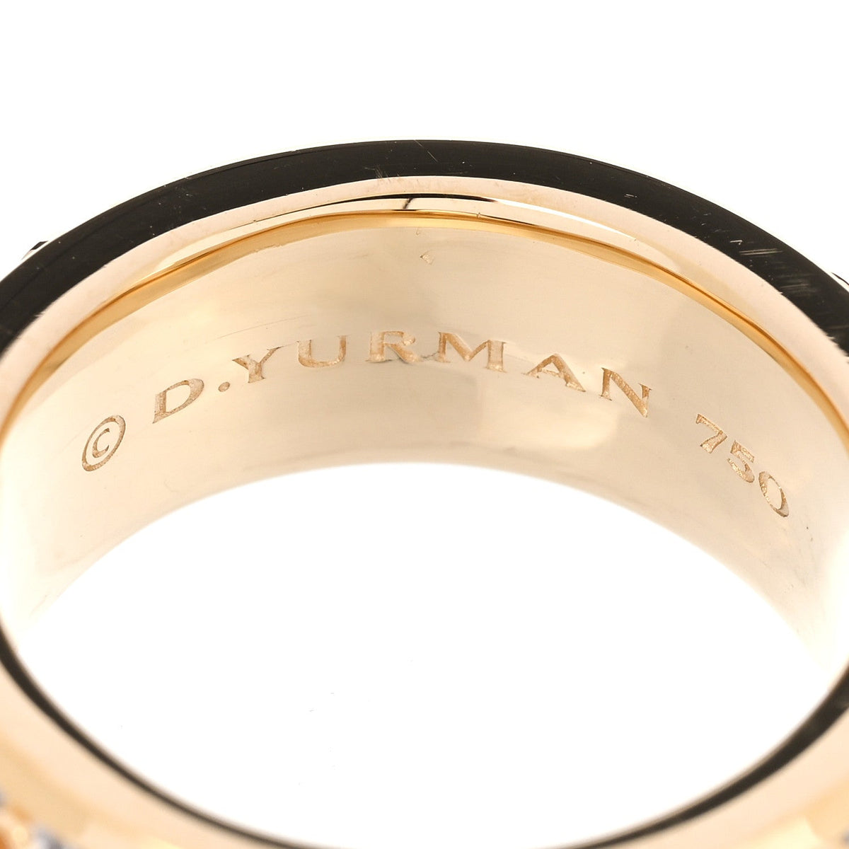 David Yurman 18K Yellow Gold Diamond 8mm Armory Band Ring 57 8