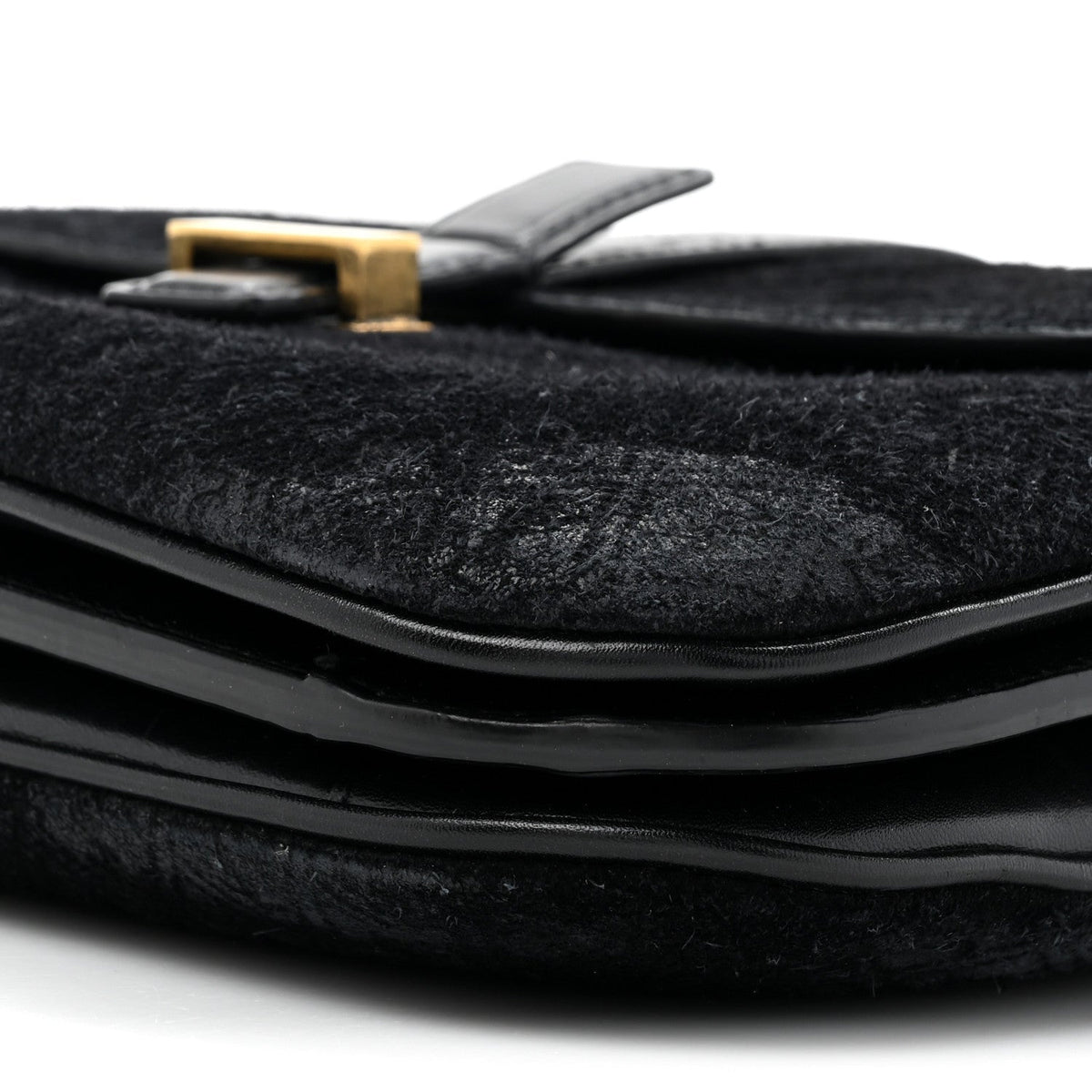 Saint Laurent Suede Le Monogramme Satchel Black