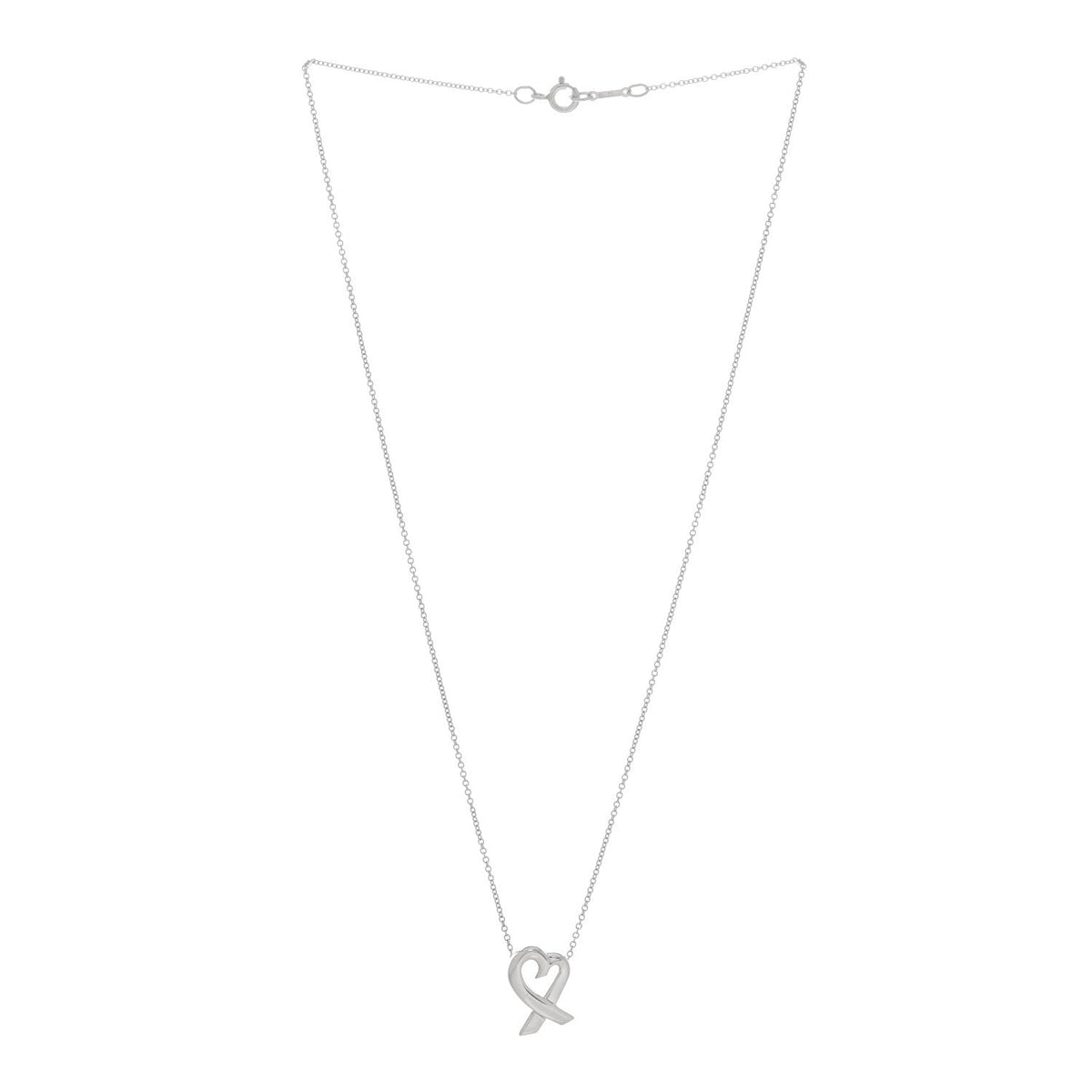 Tiffany Sterling Silver Paloma Picasso Loving Heart Pendant Necklace