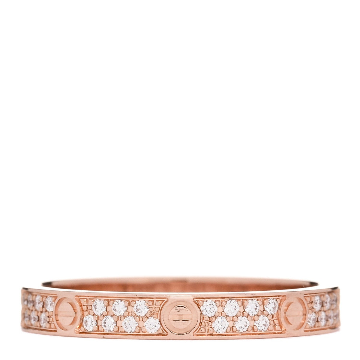 Cartier 18K Pink Gold Diamond 2.6mm LOVE Wedding Band Ring 50 5.25