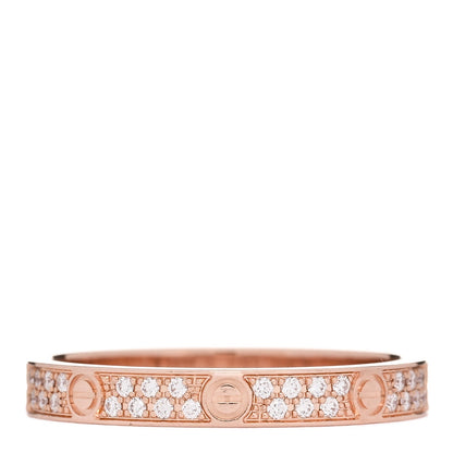 Cartier 18K Pink Gold Diamond 2.6mm LOVE Wedding Band Ring 50 5.25