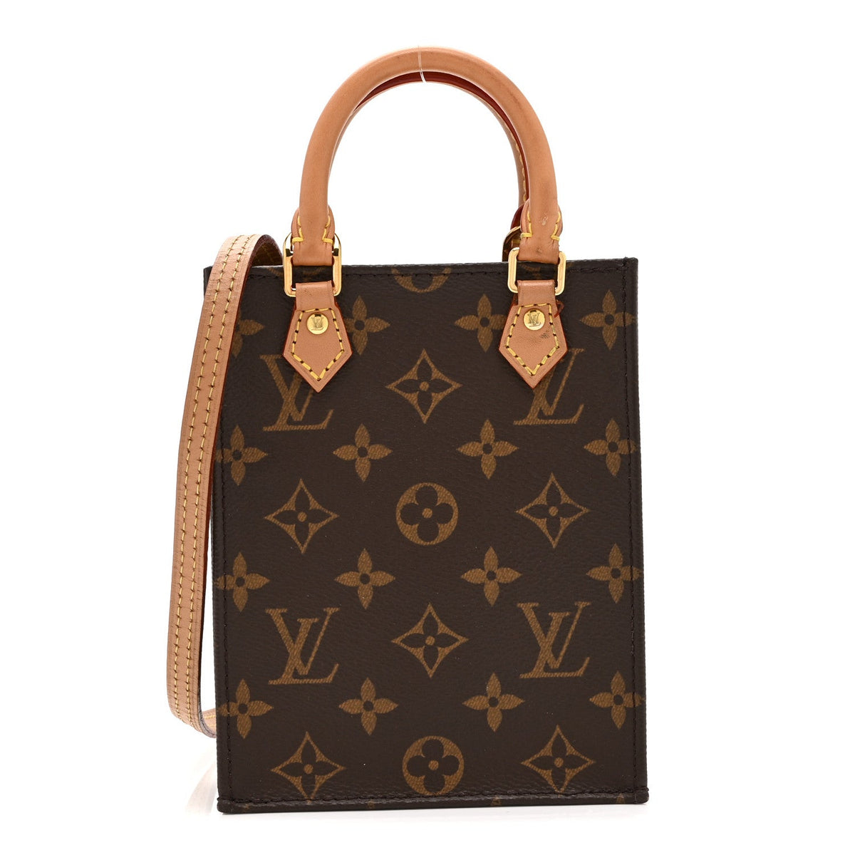 Louis Vuitton Monogram Canvas Petit Sac Plat Brown