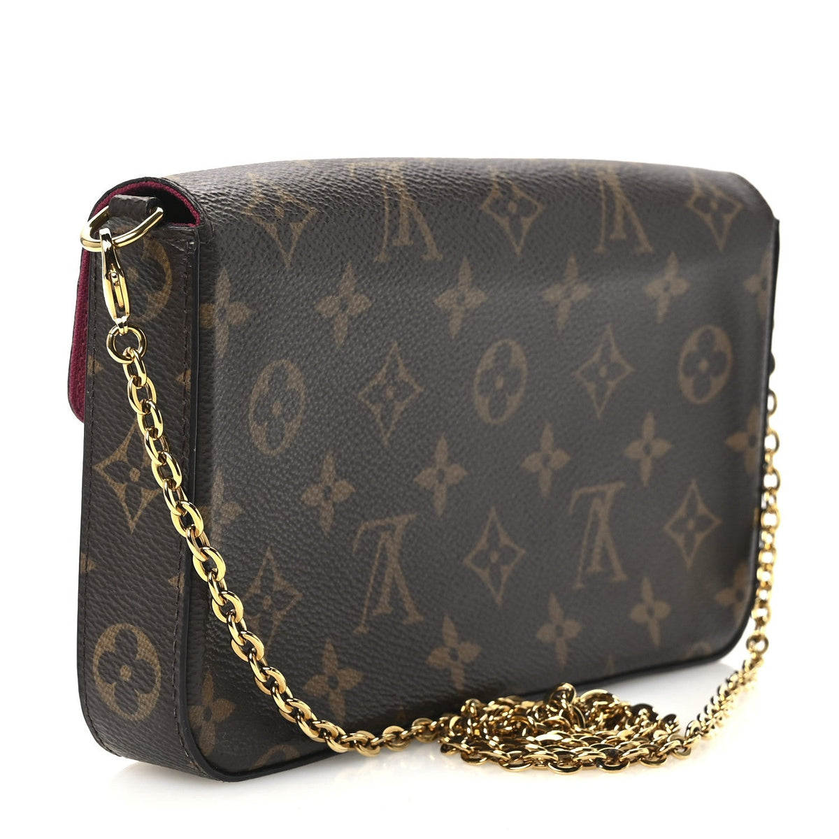 Louis Vuitton Monogram Pochette Felicie Chain Wallet Fuchsia