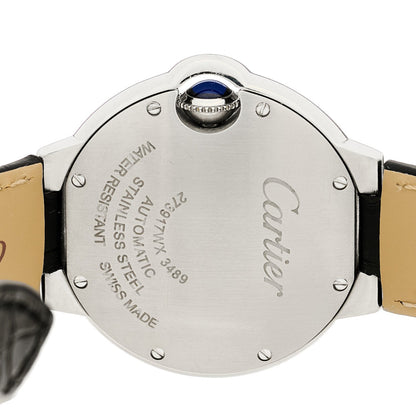 Cartier Stainless Steel Alligator 33mm Ballon Bleu De Cartier Watch