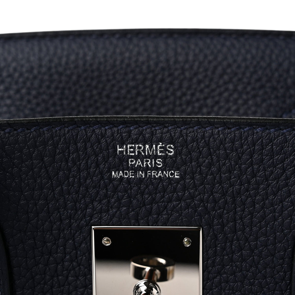 Hermes Togo Birkin Verso 30 Bleu Nuit Orange Poppy