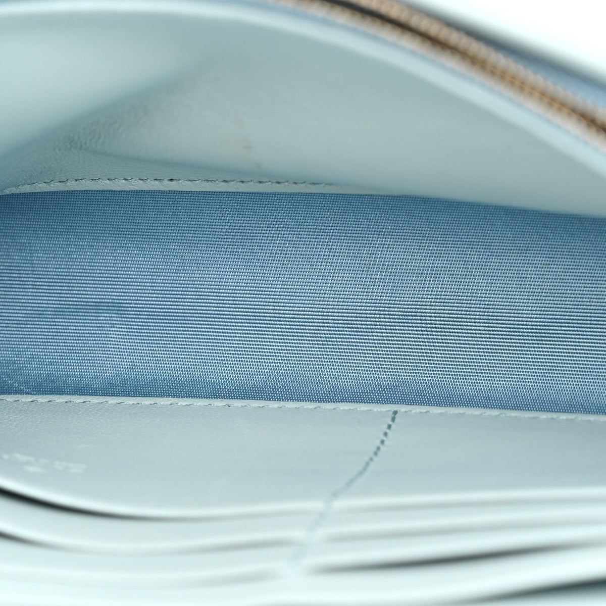 Gucci Calfskin Matelasse GG Marmont Chain Wallet Light Blue