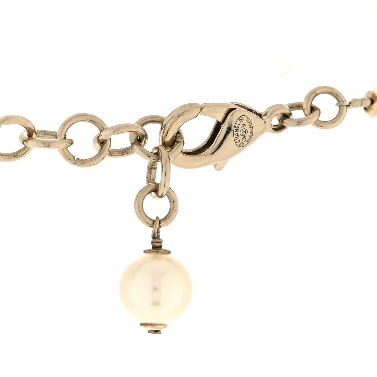 Chanel Pearl Crystal CC Star Choker Necklace Gold