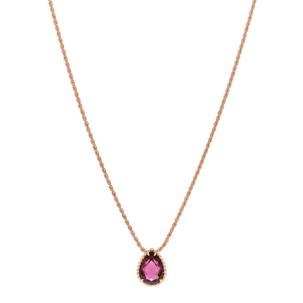 Boucheron 18K Pink Gold Rhodolite Garnet S Serpent Boheme Necklace