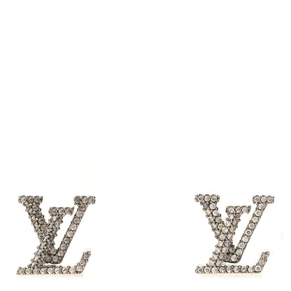 Louis Vuitton Crystal LV Iconic Earrings Silver