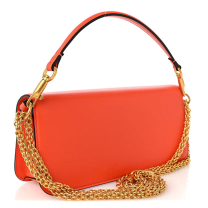 Valentino Garavani Calfskin Vlogo Loco Shoulder Bag Orange
